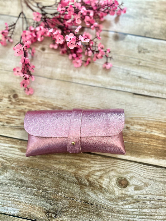Étui à lunettes Sirius Rose Clair (100% cuir)