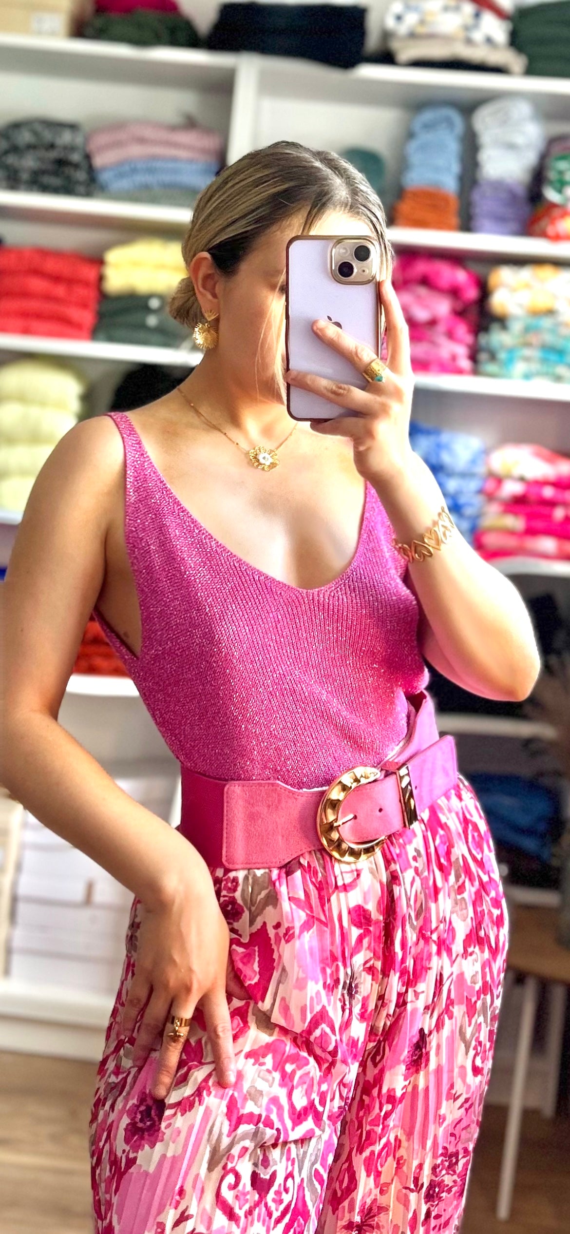 Top Paillettes Sienna Fuchsia