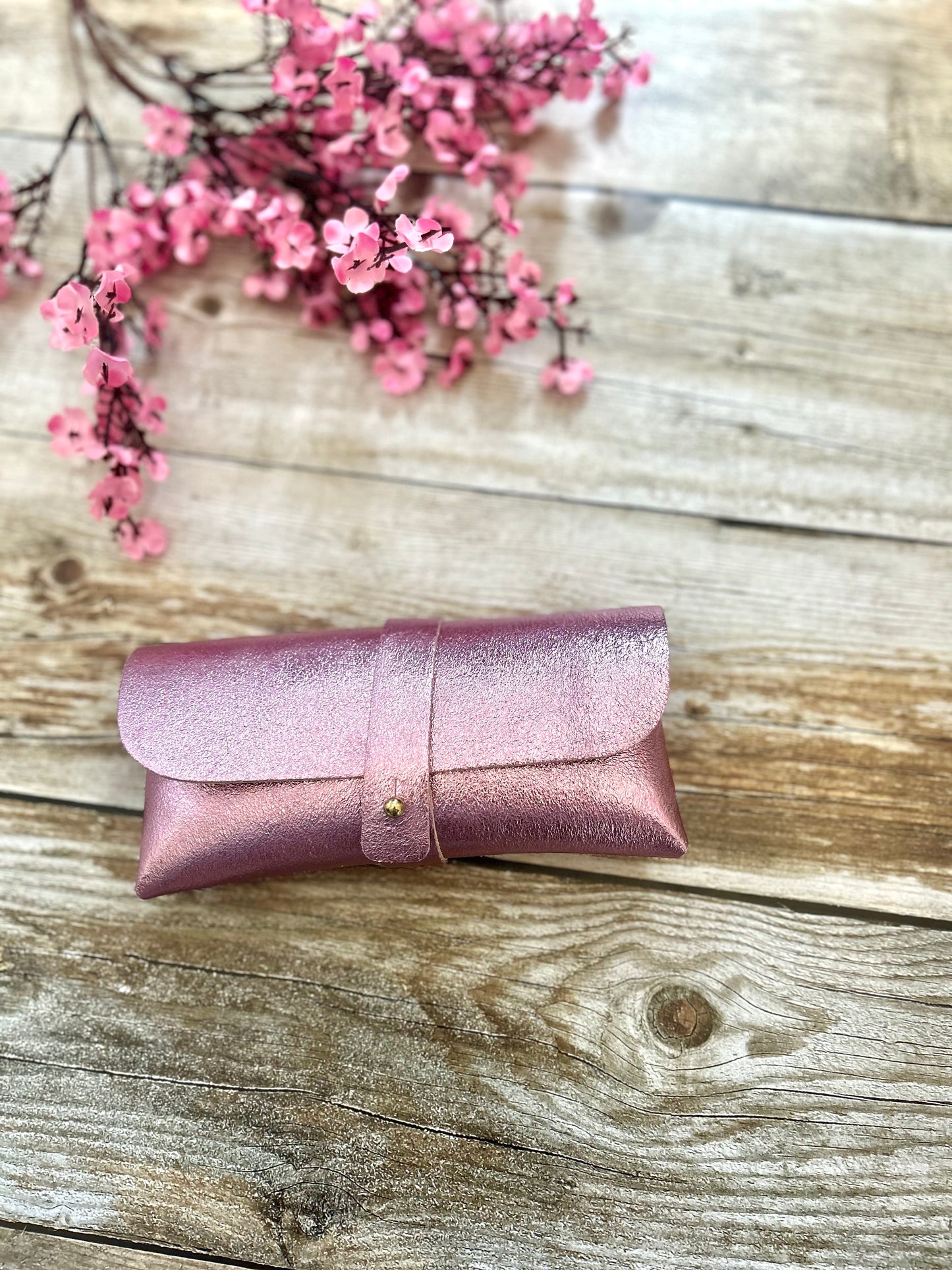 Étui à lunettes Sirius Rose Clair (100% cuir)