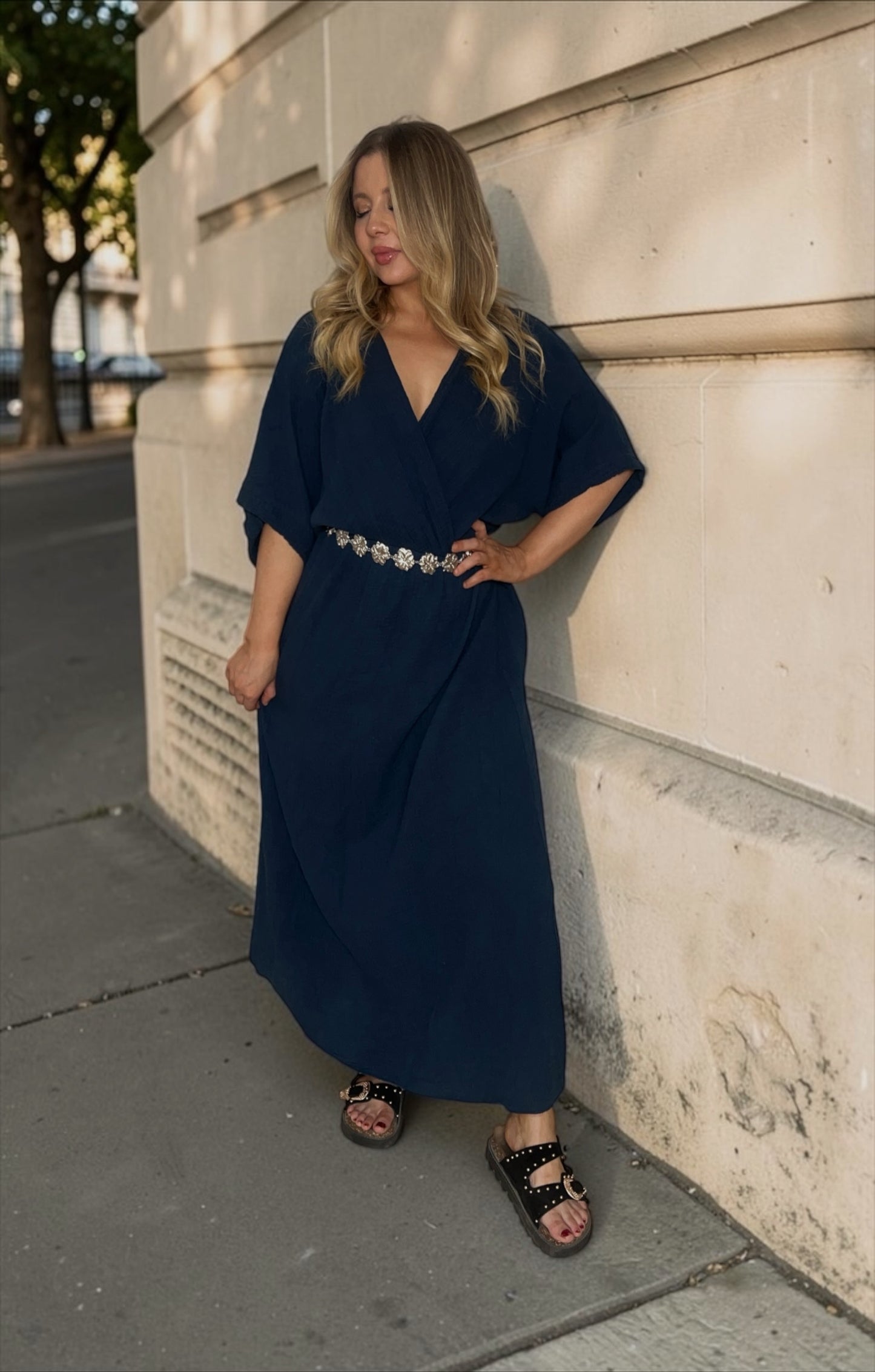 Robe Longue Cassie Bleu Marine