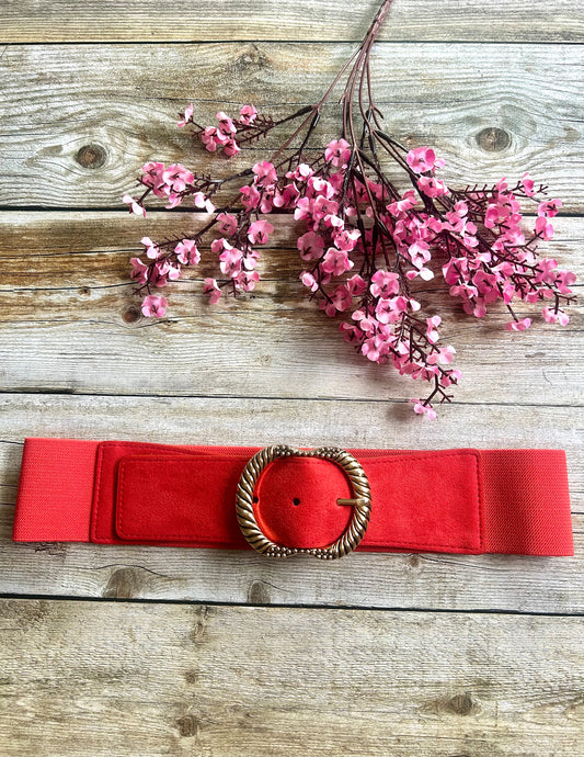 Ceinture Marilou Rouge Corail (Taille ajustée 36-42)