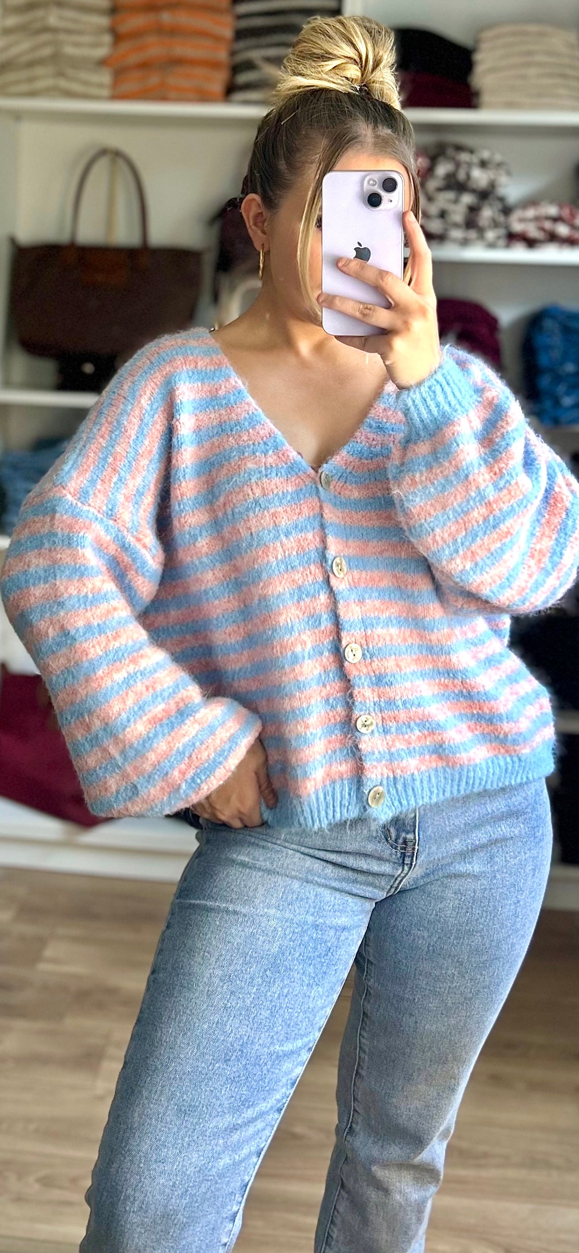 Gilet Tessa Bleu-Rose