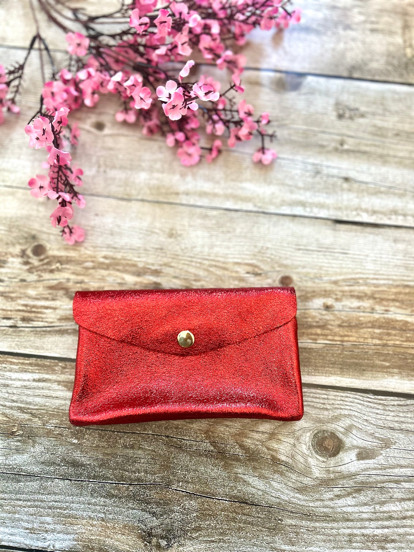 Porte-monnaie June Rouge (100% cuir)