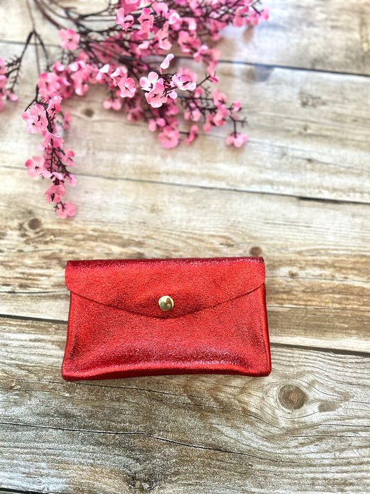 Porte-monnaie June Rouge (100% cuir)
