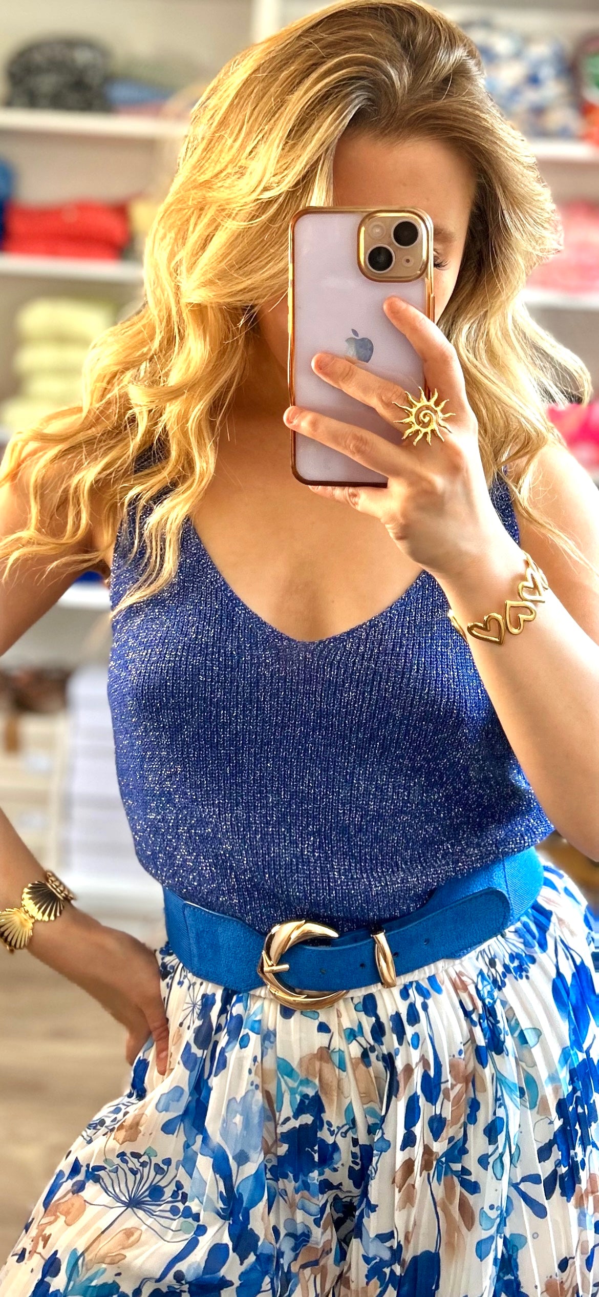 Top Paillettes Sienna Bleu Royal