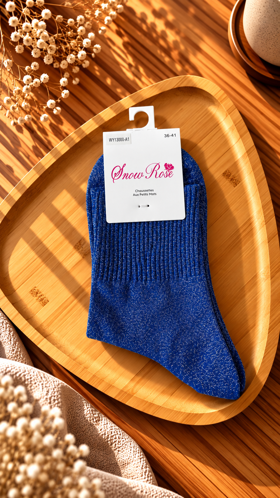 Chaussettes à paillettes unies