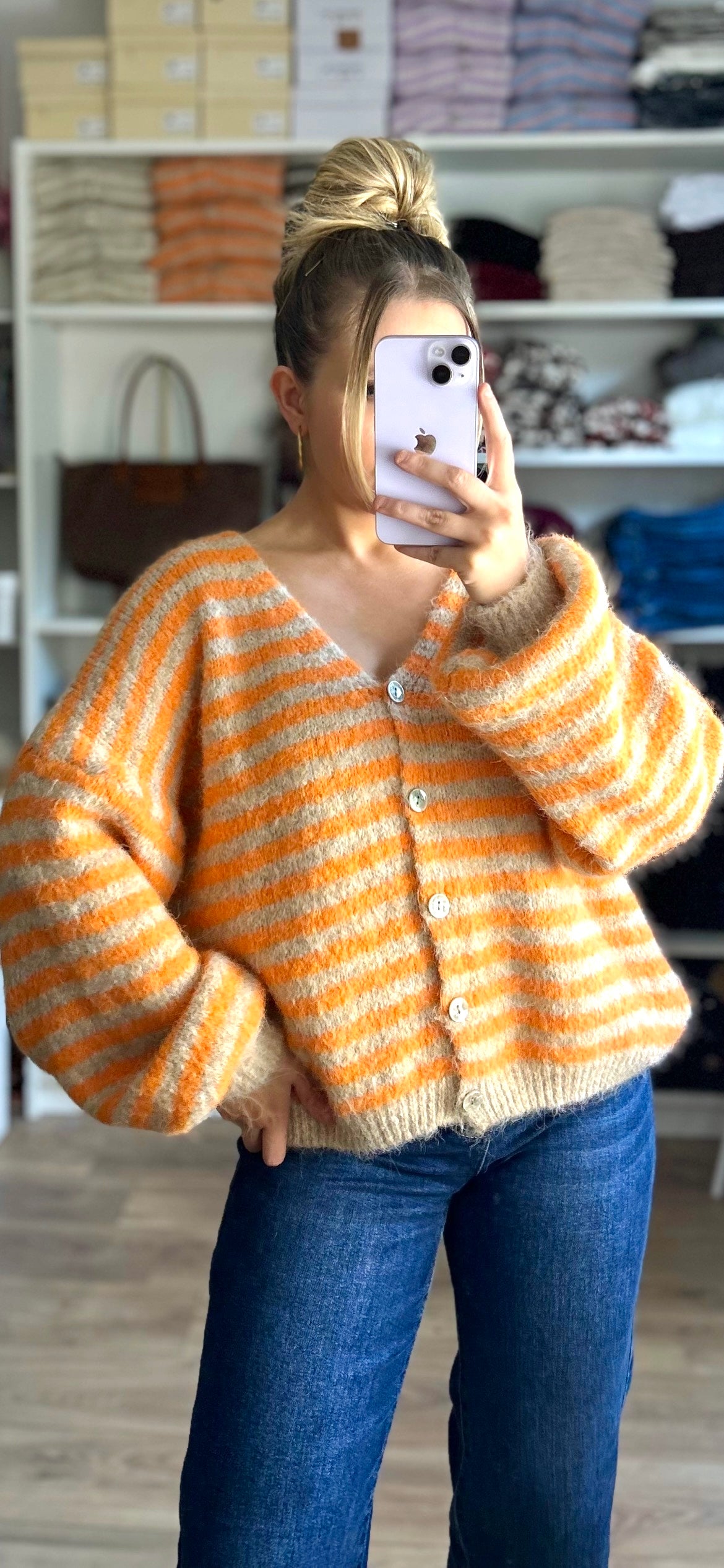 Gilet Tessa Orange-Beige