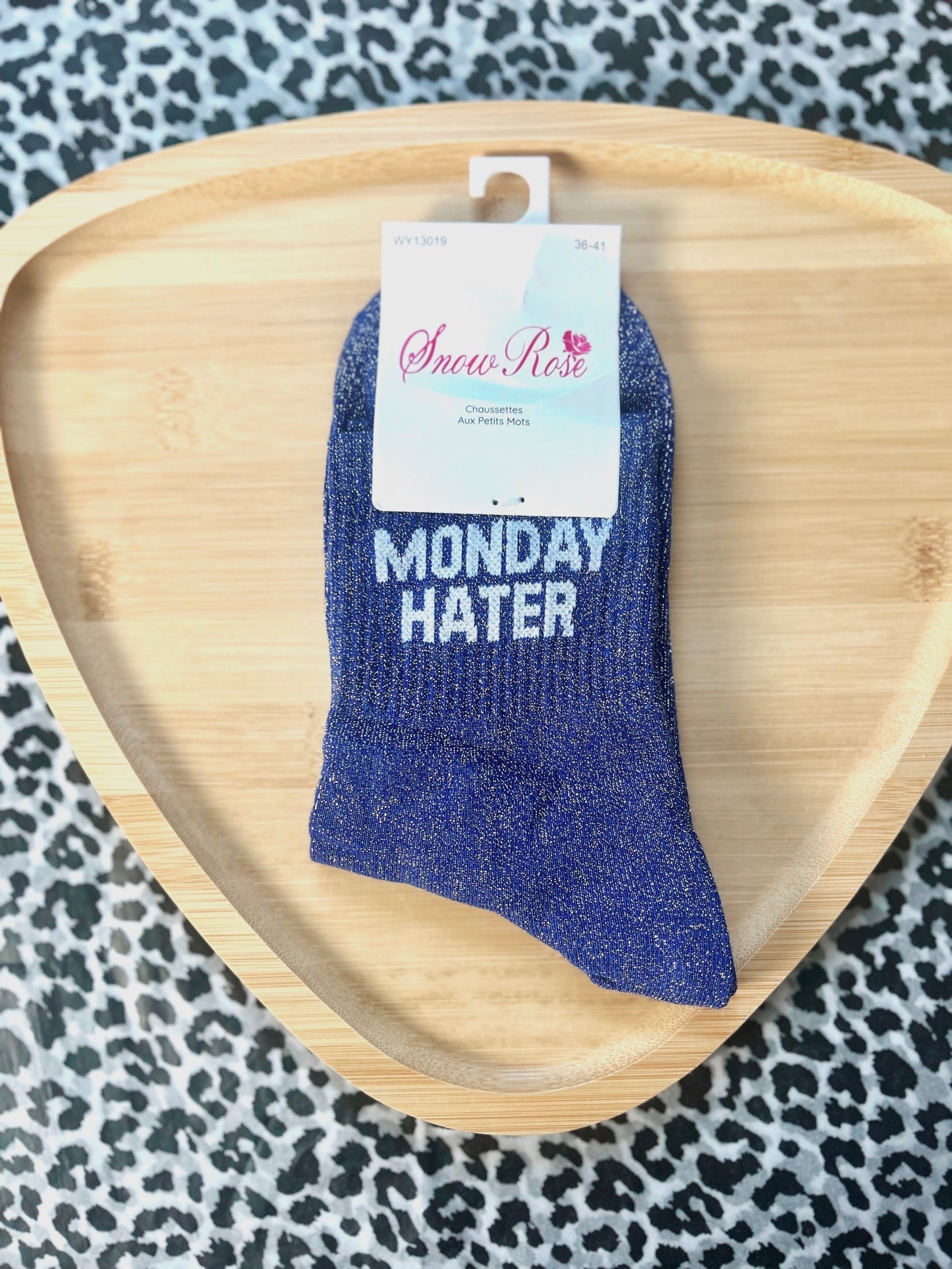 Chaussettes à paillettes « MONDAY HATER »