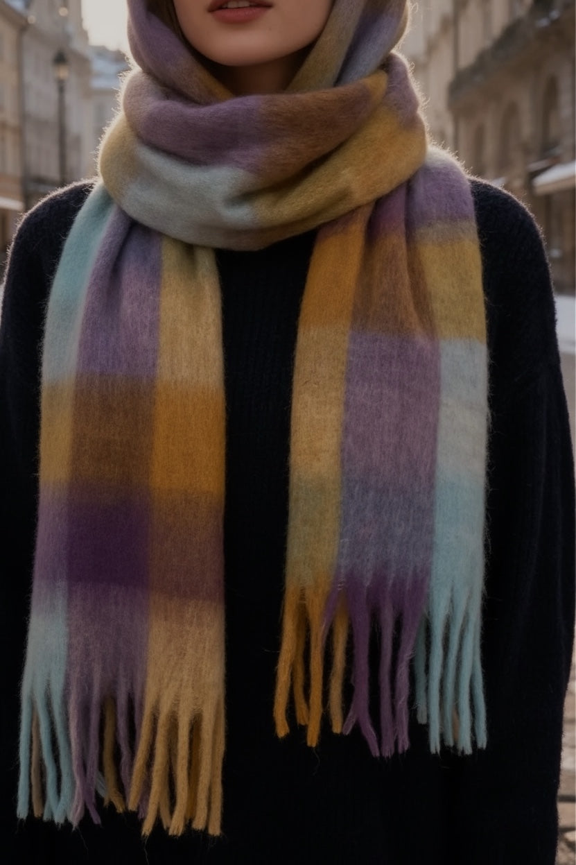 Écharpe Hermione Jaune/Violet/Bleu Clair