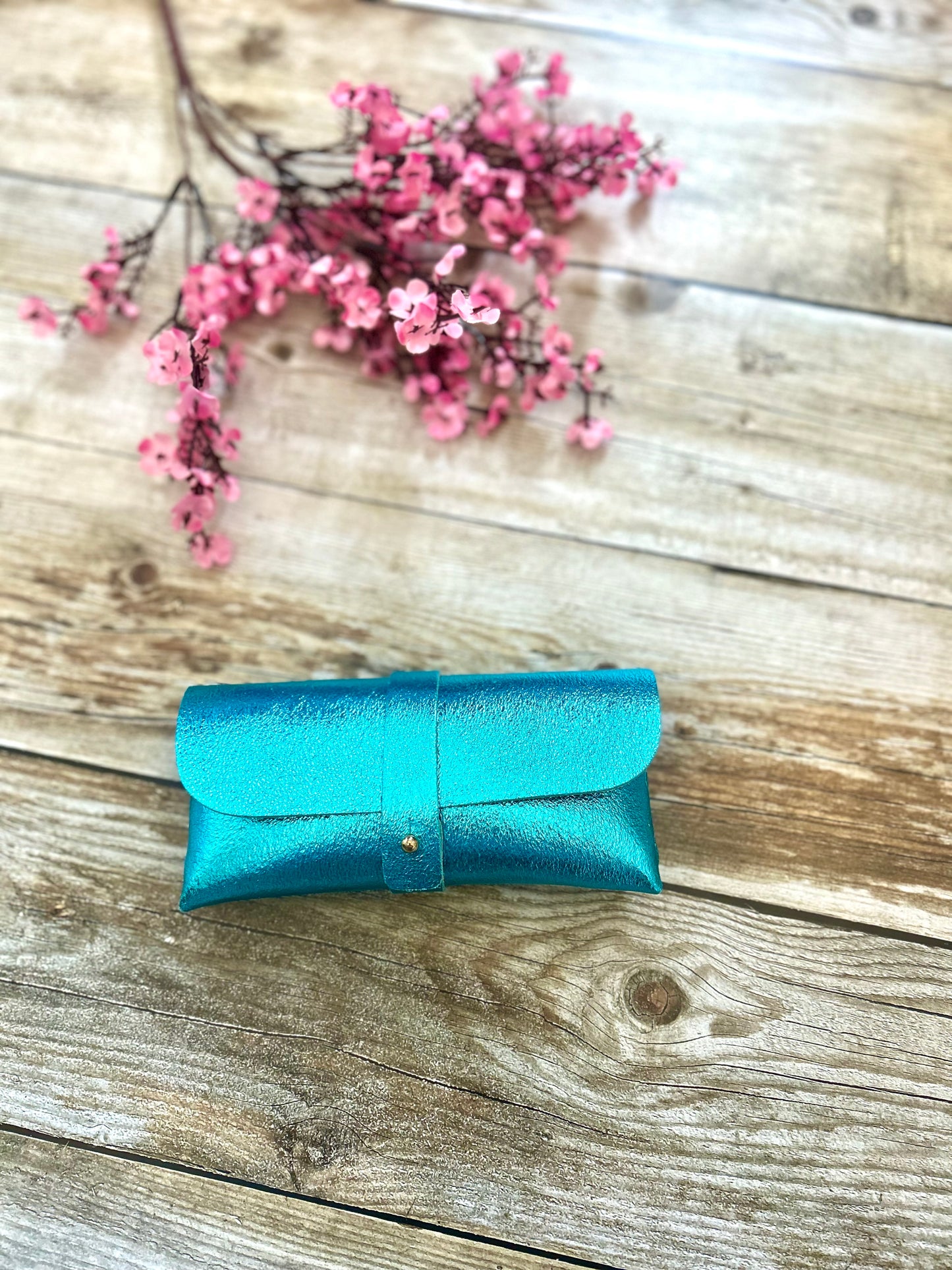 Étui à lunettes Sirius Turquoise (100% cuir)