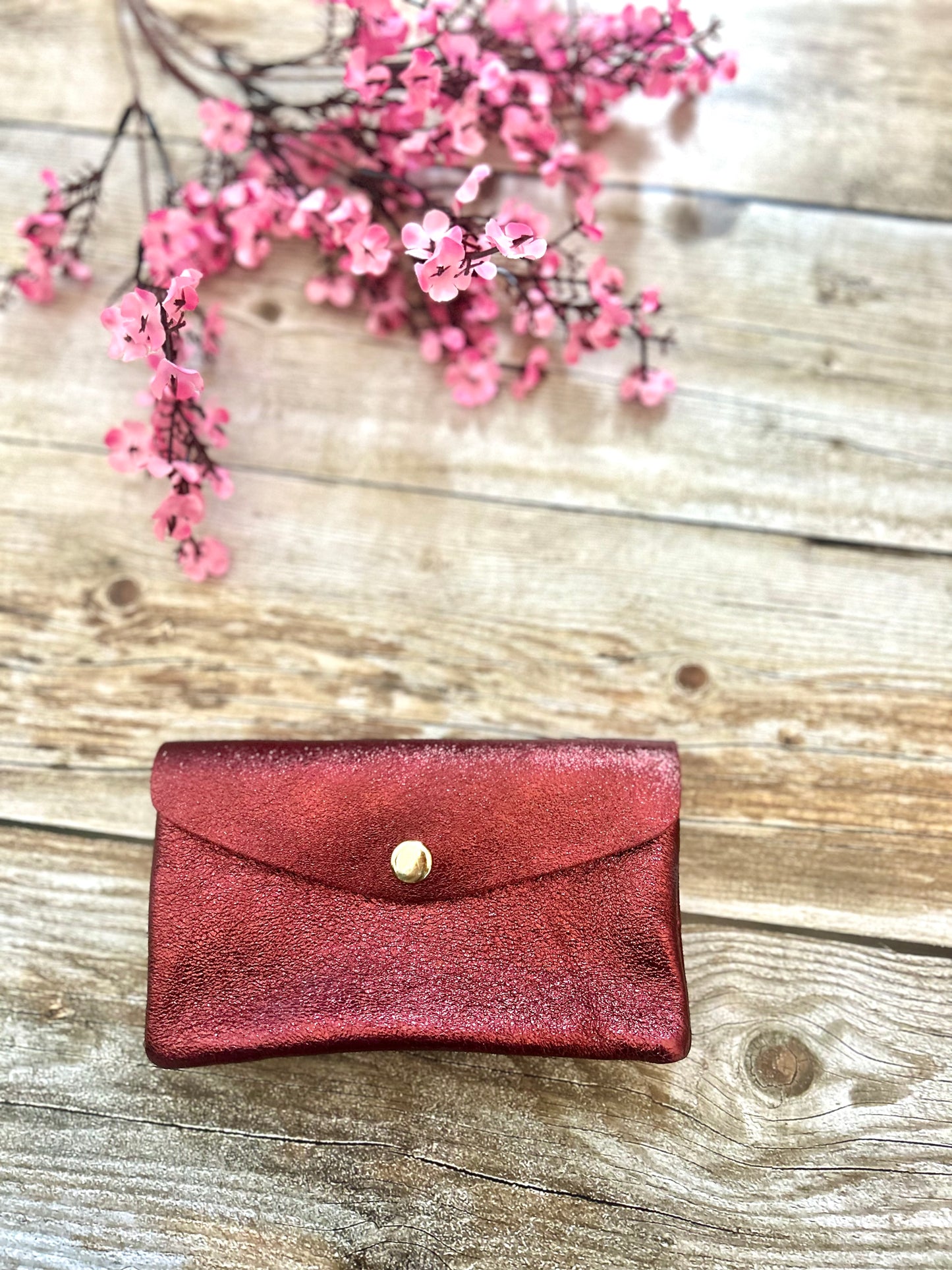 Porte-monnaie June Bordeaux (100% cuir)