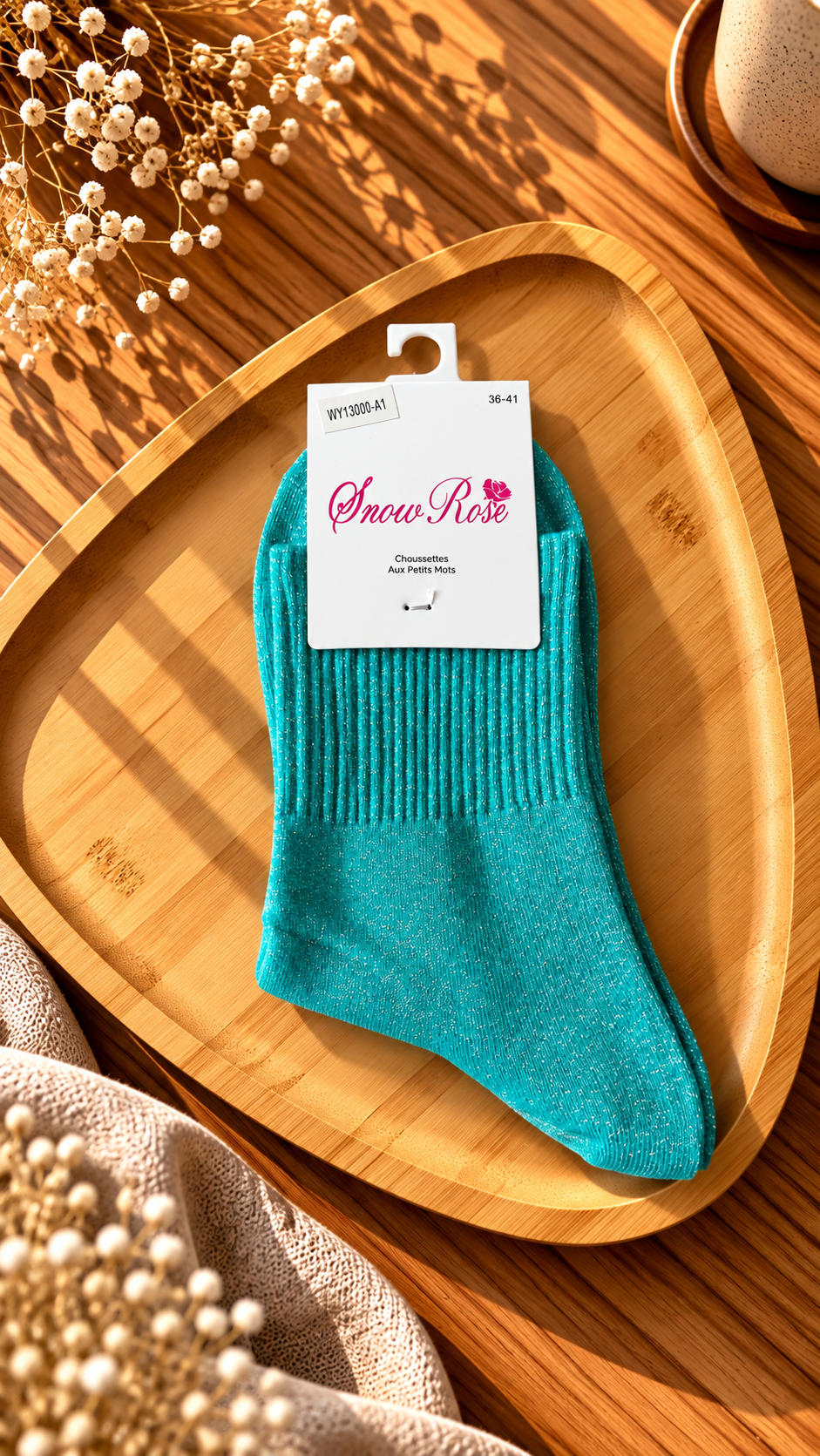 Chaussettes à paillettes unies