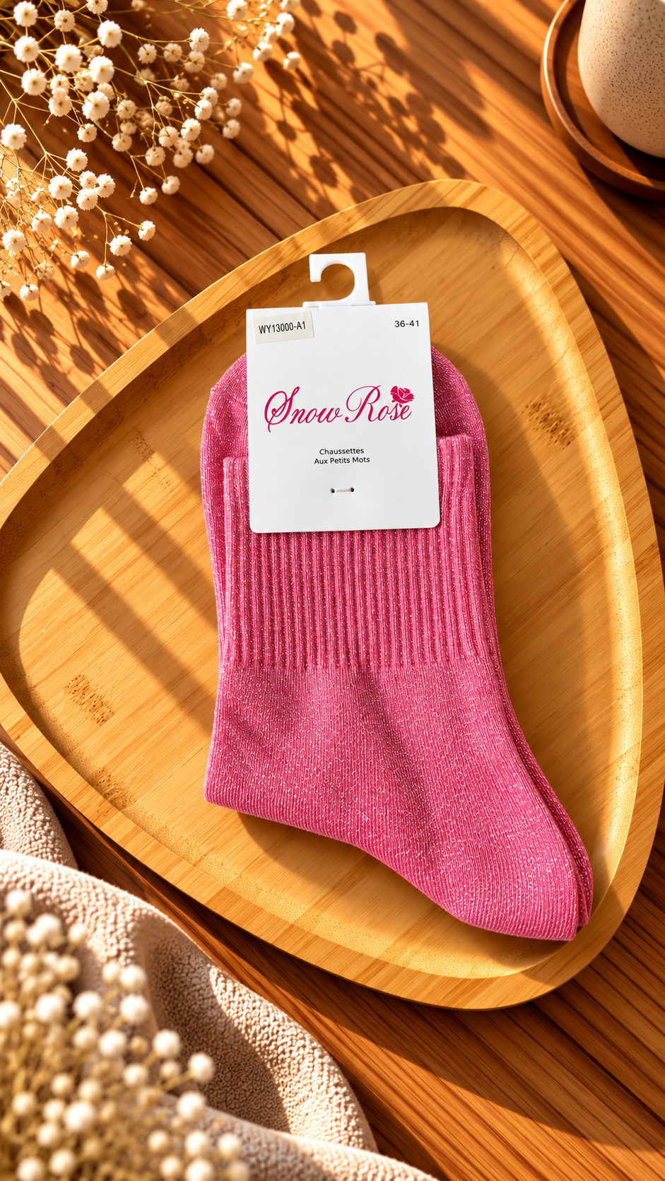 Chaussettes à paillettes unies