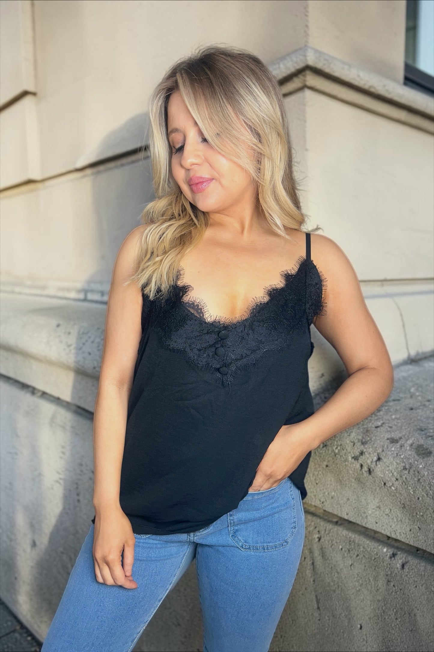 Débardeur Dentelle Mona Noir