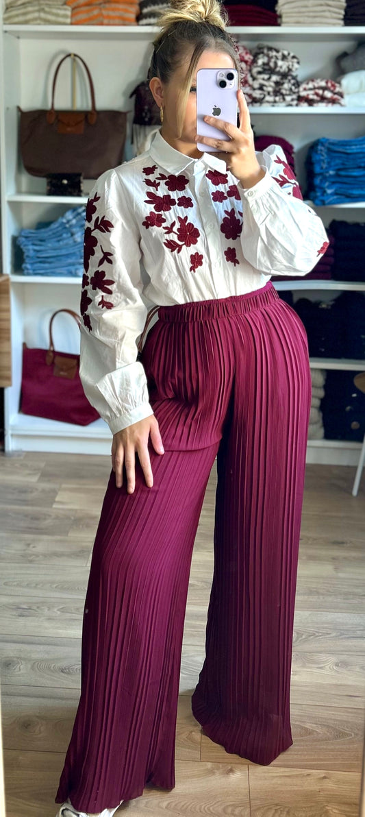Pantalon Noa Bordeaux