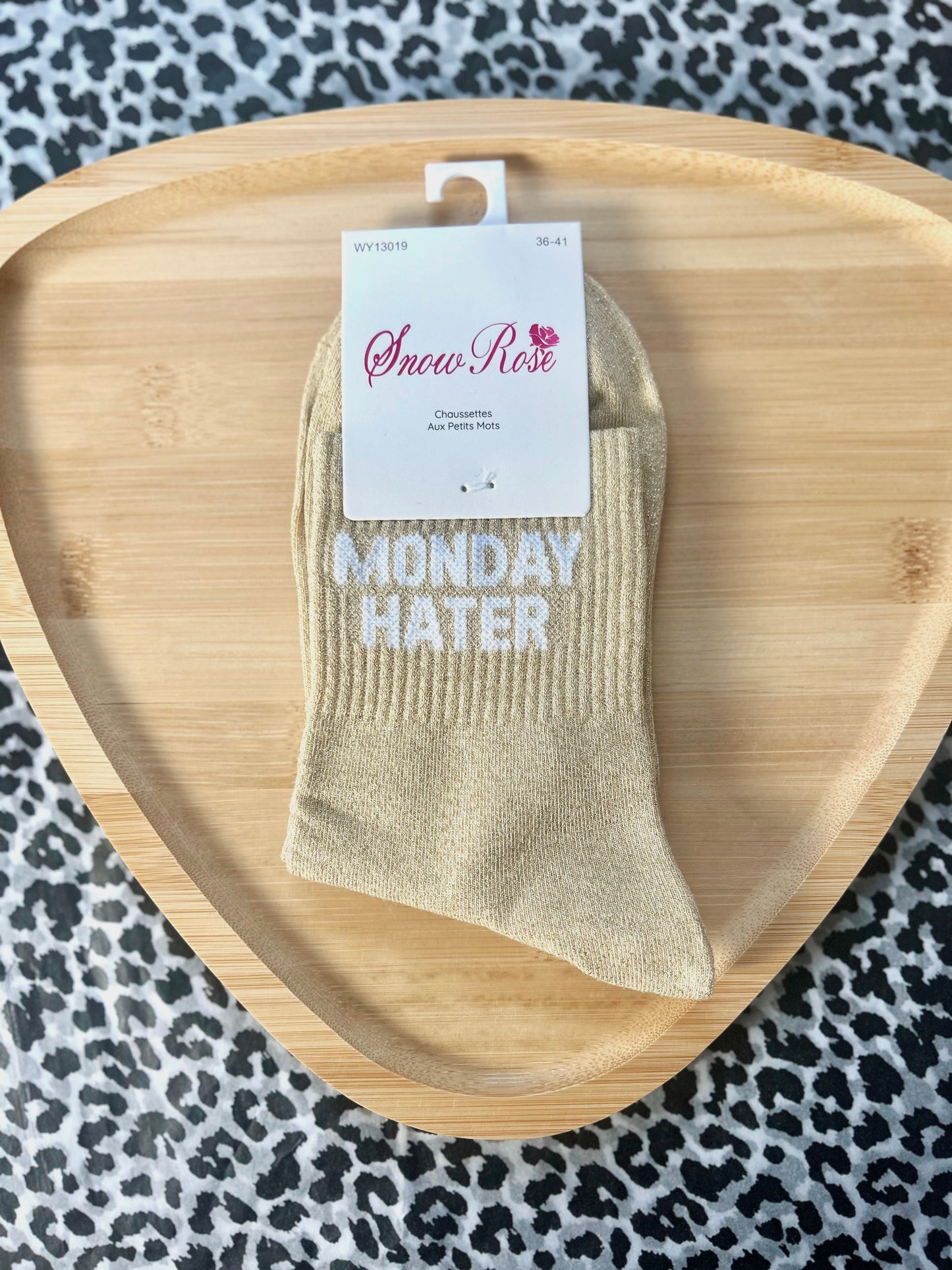 Chaussettes à paillettes « MONDAY HATER »
