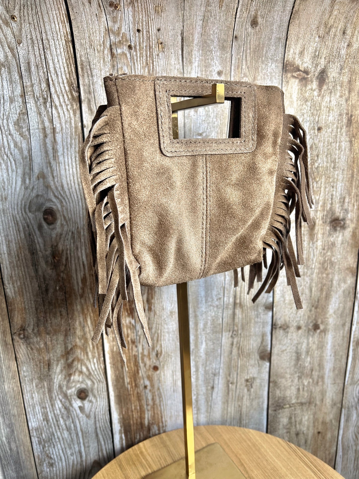 Sac Léane Taupe 100% cuir (taille S)