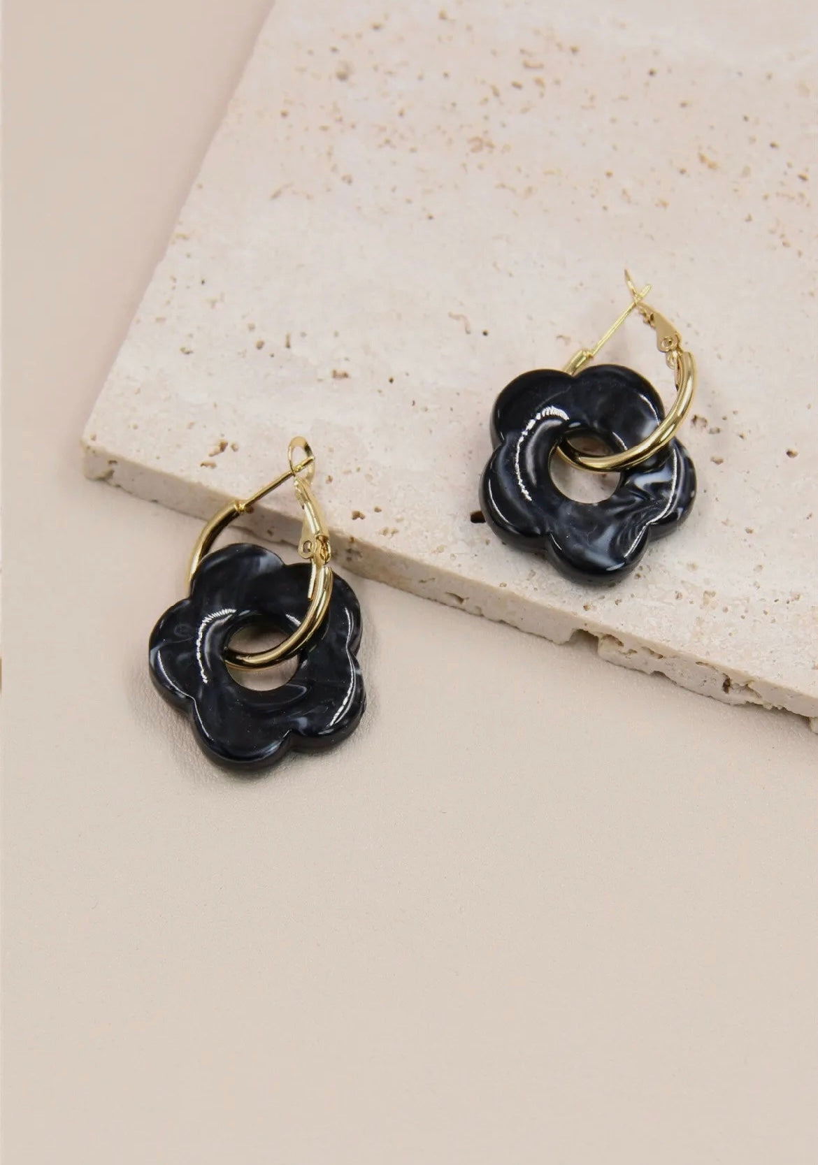 Boucles d’Oreilles Bloom Noir