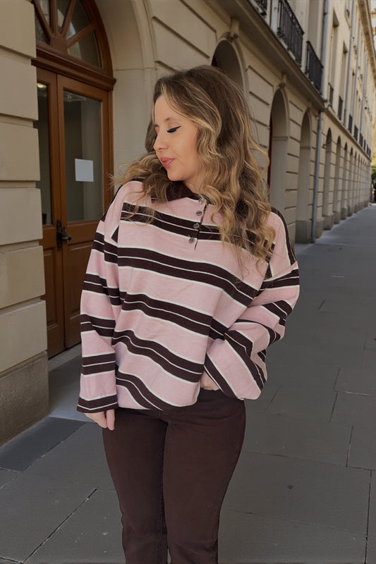 Pull Gaby Rose/Chocolat