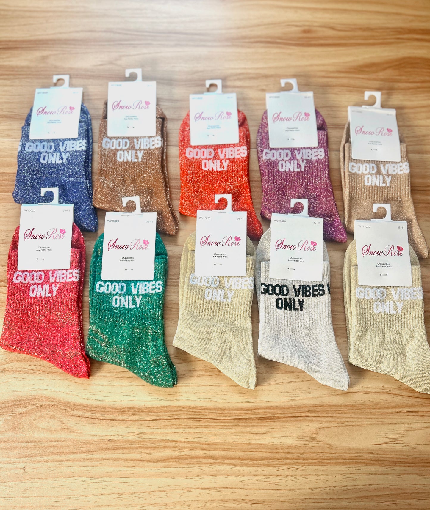 Chaussettes à Paillettes « GOOD VIBES ONLY »