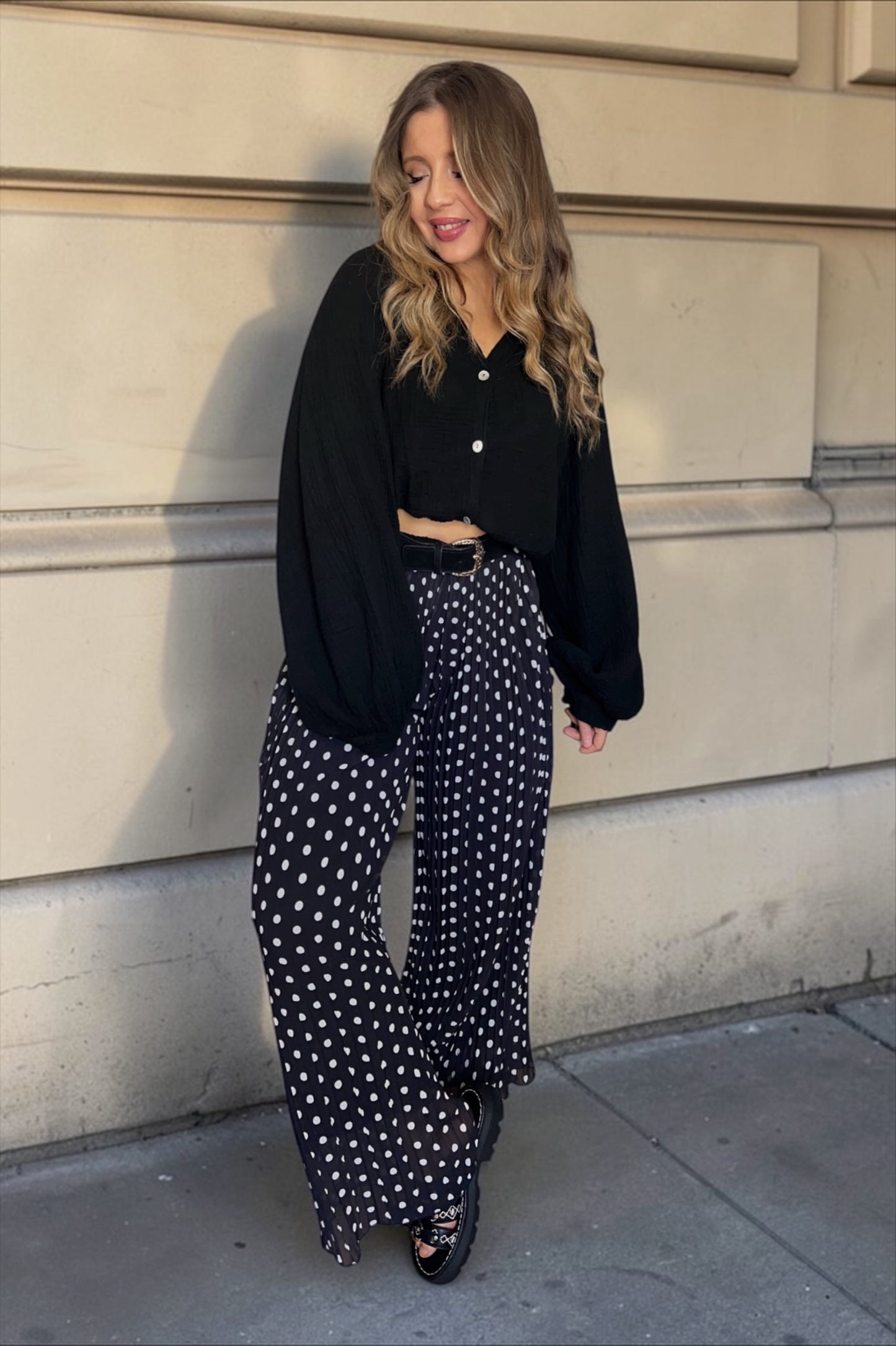 Pantalon Yumi Noir à pois