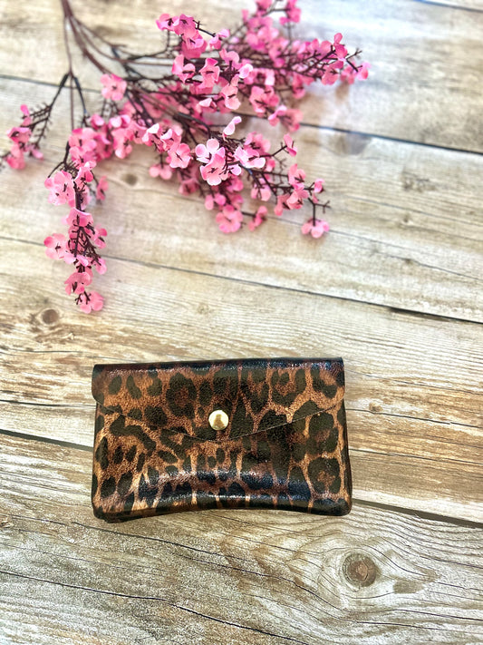 Porte-monnaie June Léopard Marron (100% cuir)