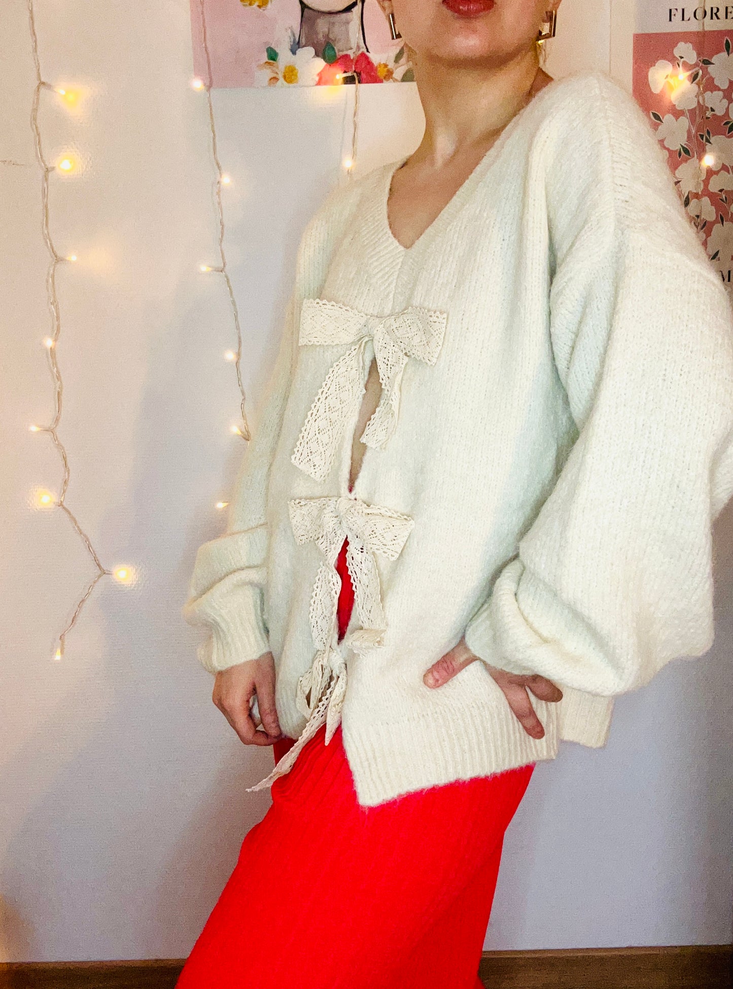 Pull à noeud Rosalie Crème