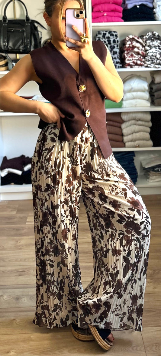 Pantalon Yumi motifs chocolat