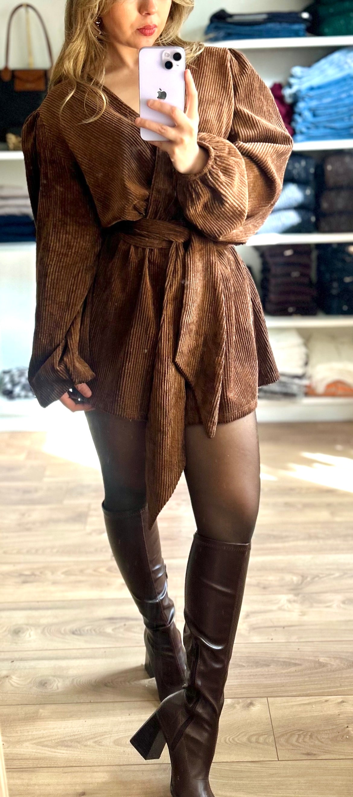 Robe combishort Ariana Marron