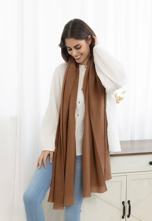 Écharpe Vega Camel à paillettes
