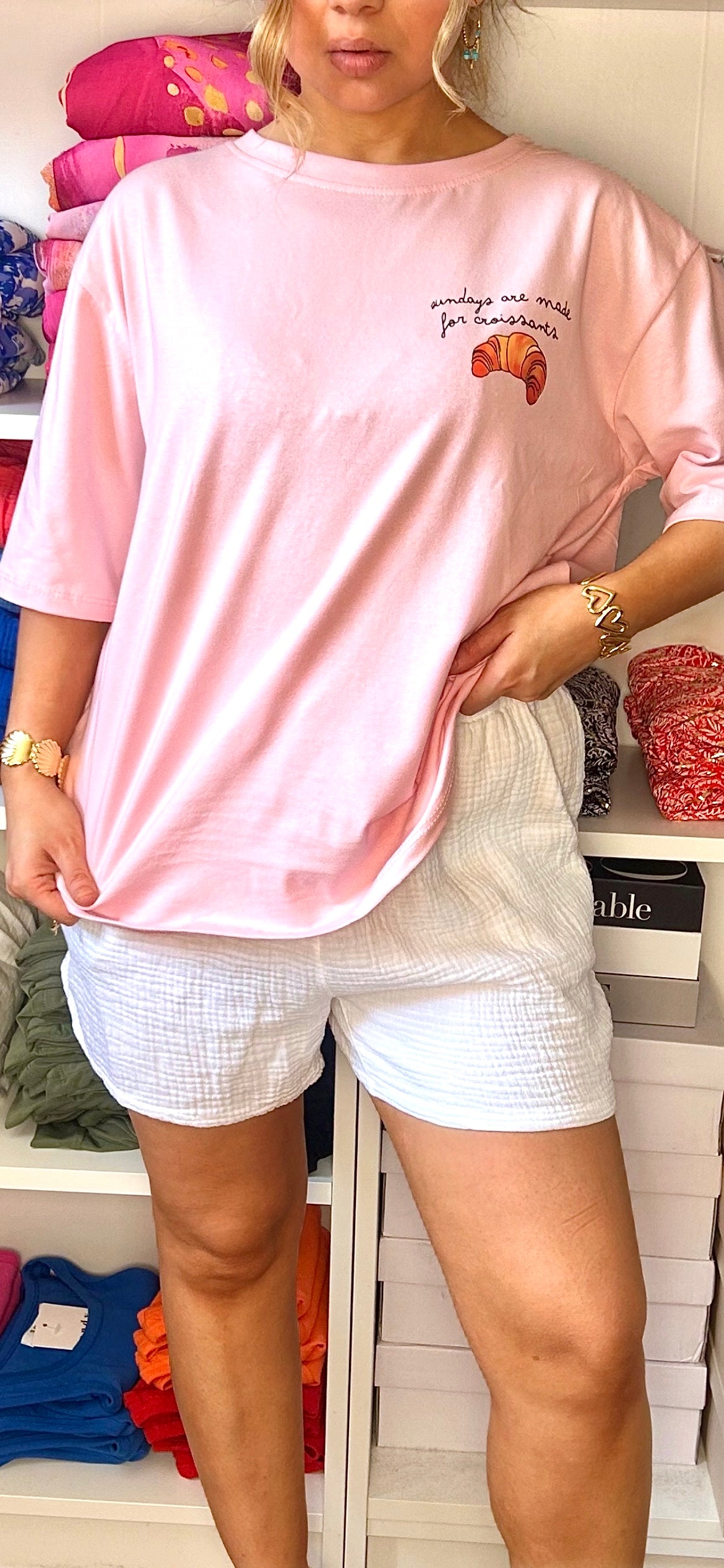 T-shirt Croissant Rose