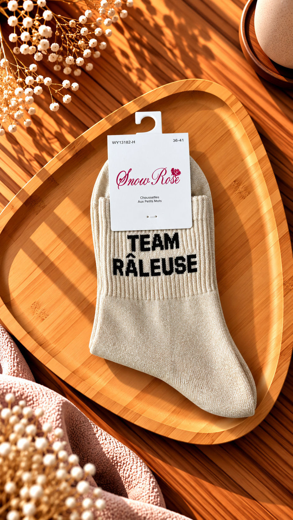 Chaussettes à paillettes «TEAM RÂLEUSE »