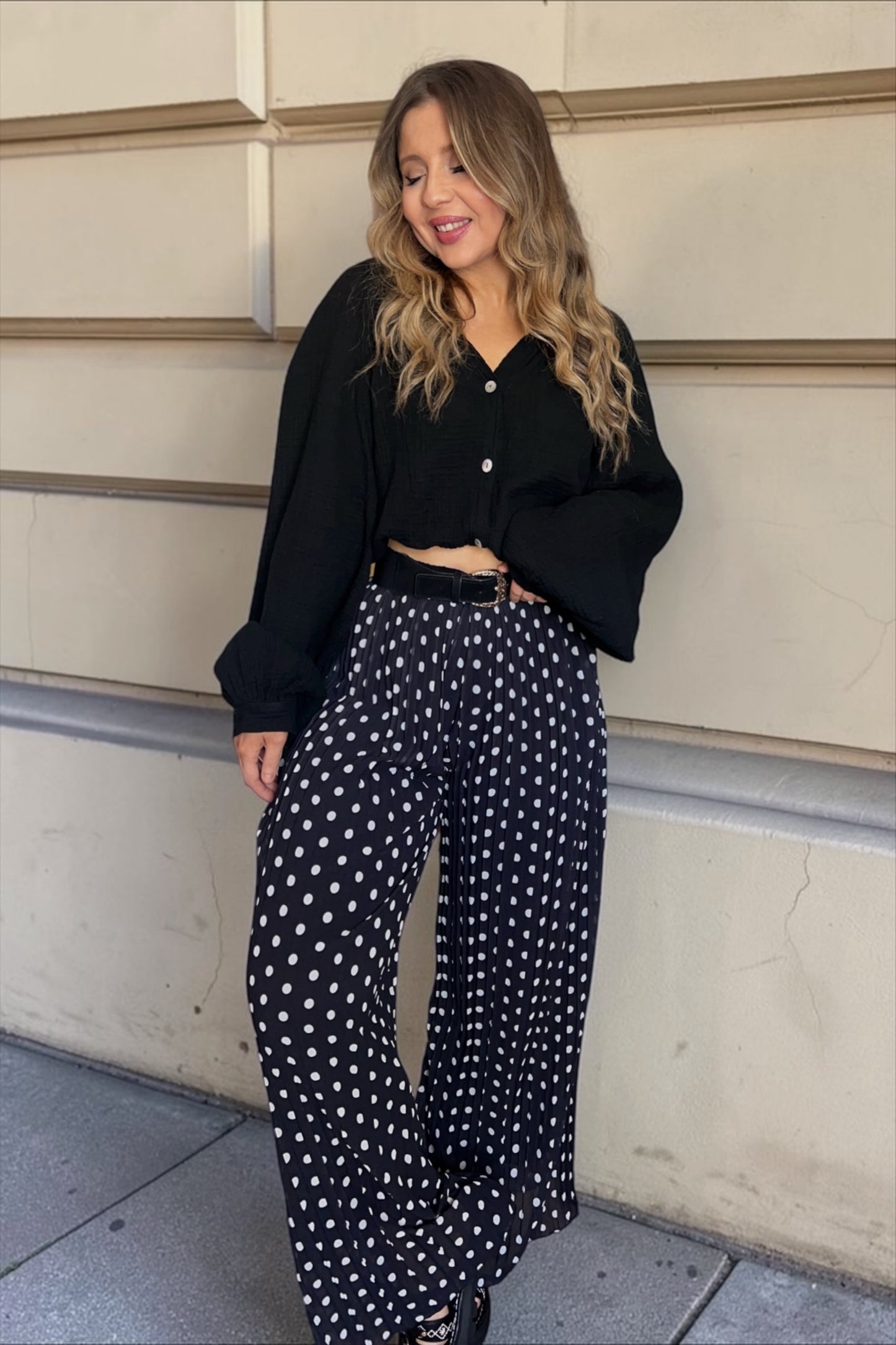 Pantalon Yumi Noir à pois