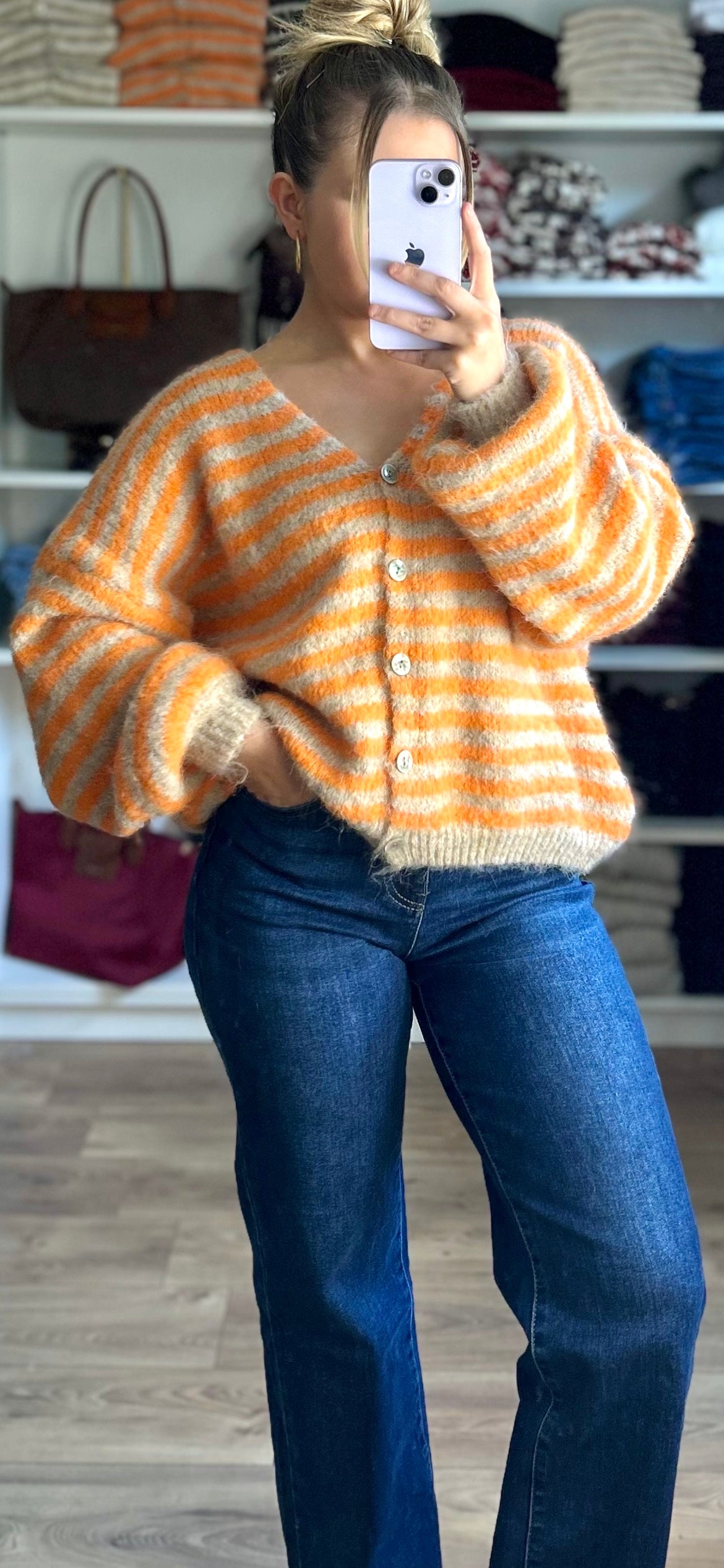 Gilet Tessa Orange-Beige