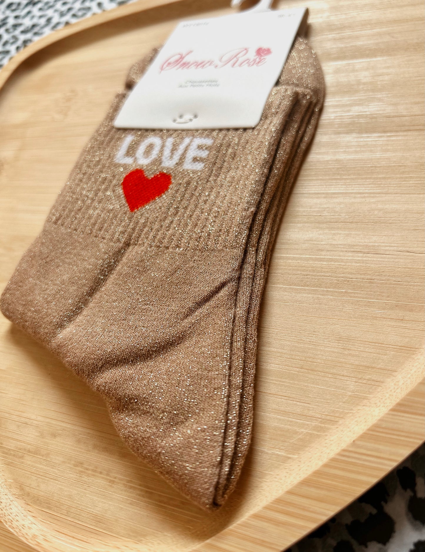 Chaussettes à paillettes « LOVE »