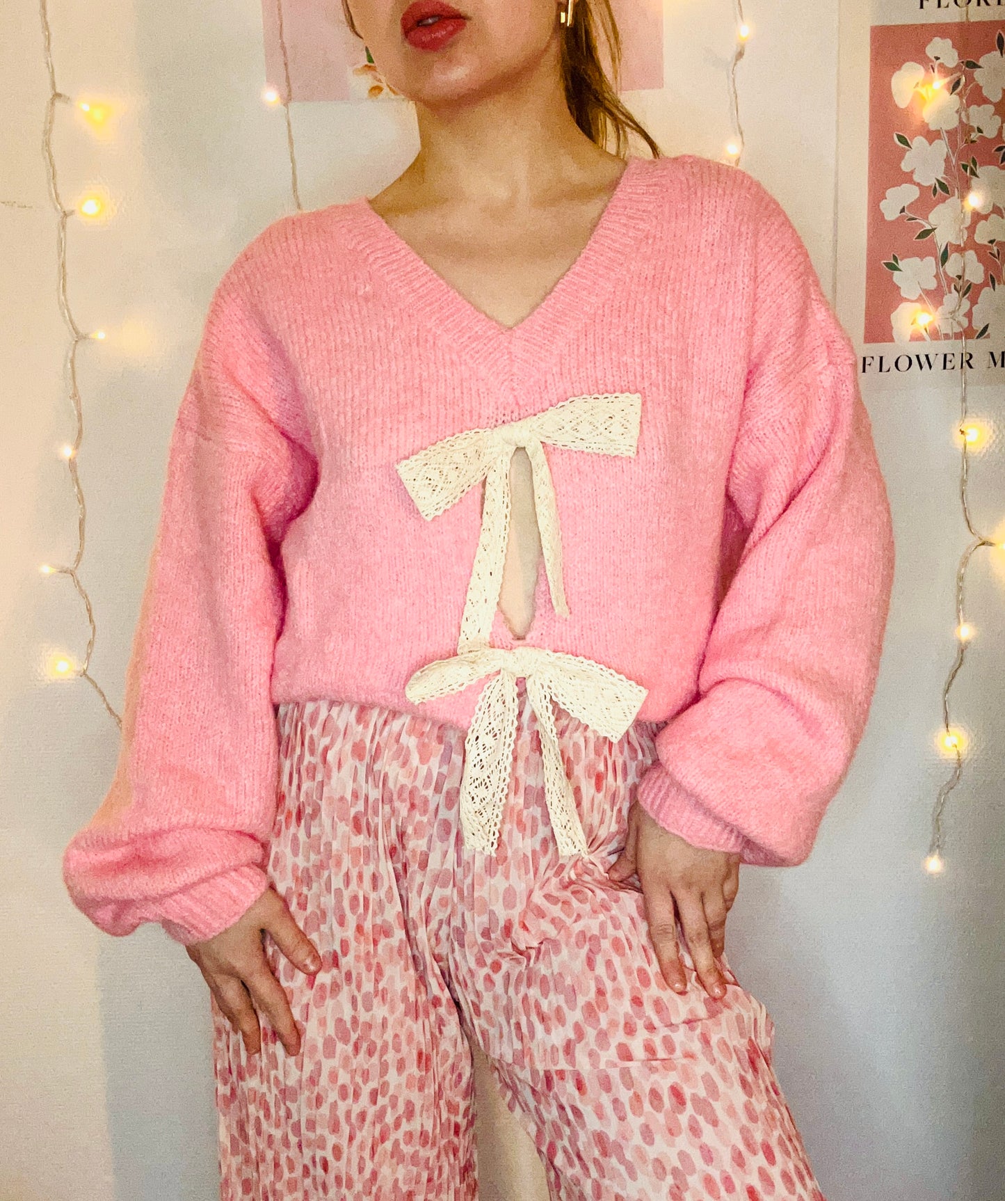 Pull à noeud Rosalie Rose
